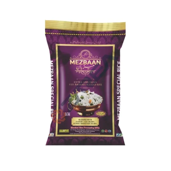 Buy Mezban White 1121 Kainat Rice from Zarea. This rice is famous for its long grains and pleasant aroma, ensuring both freshness and outstanding taste.