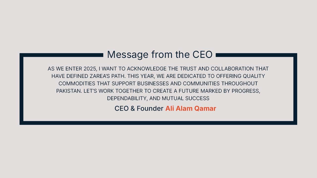 Ali Alam Qamar, our CEO, expresses his appreciation to all customers and partners.