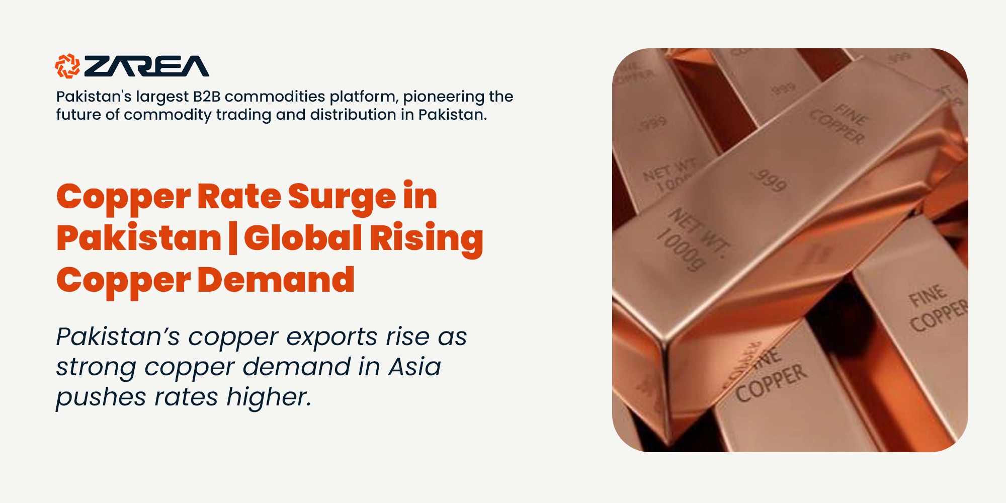 Pakistan’s copper exports rise as Asia's strong copper demand pushes rates higher. Learn how global trends shape Pakistan’s mineral trade.
