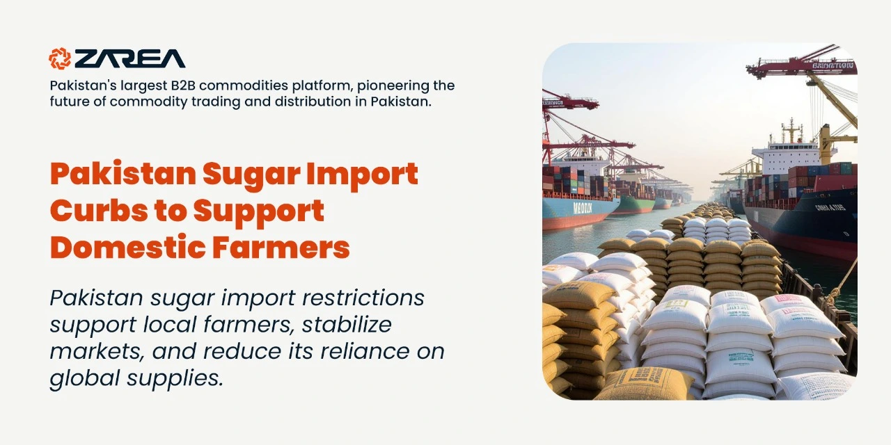 Sugar import Pakistan 2025 restrictions support local farmers, stabilize markets, and reduce its reliance on global supplies.